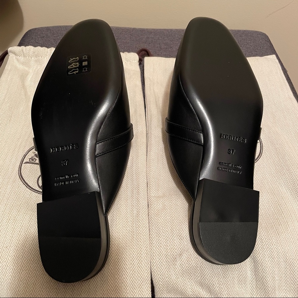 Hermès black mules silver buckle - US 6.5 - 7 - Picture 5 of 9